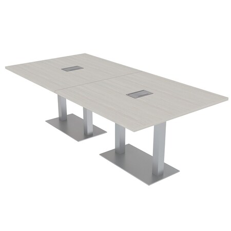 Skutchi Designs 45 in W, 96 in L, 29 in H, Engineered Wood Top, Ivory HAR-REC-48x95-DOU-ELEC-XD1026